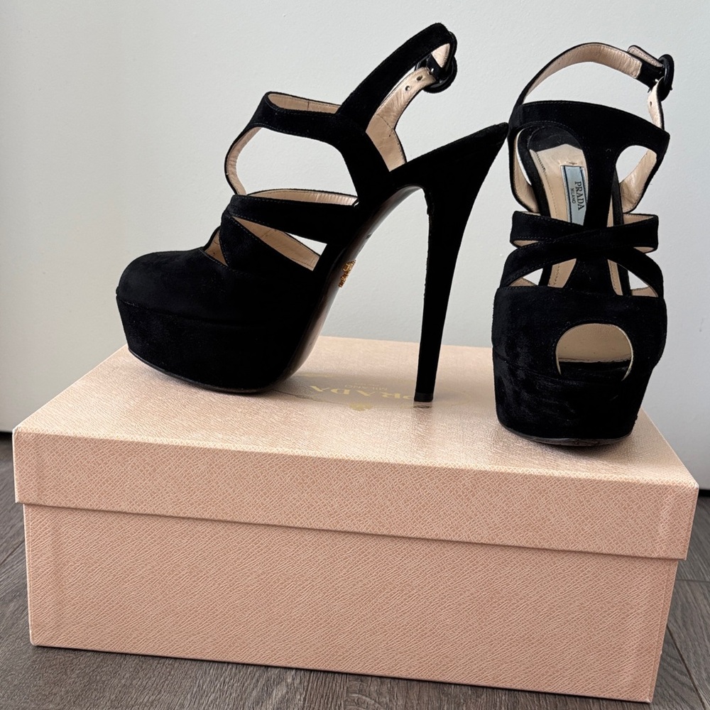 Prada Elegant Black Platform Heels